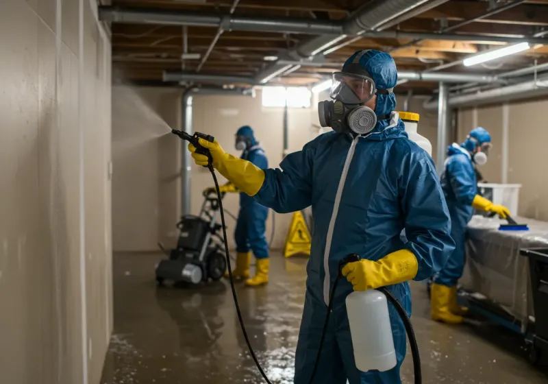 Basement Sanitization and Antimicrobial Treatment process in Marysville, MI