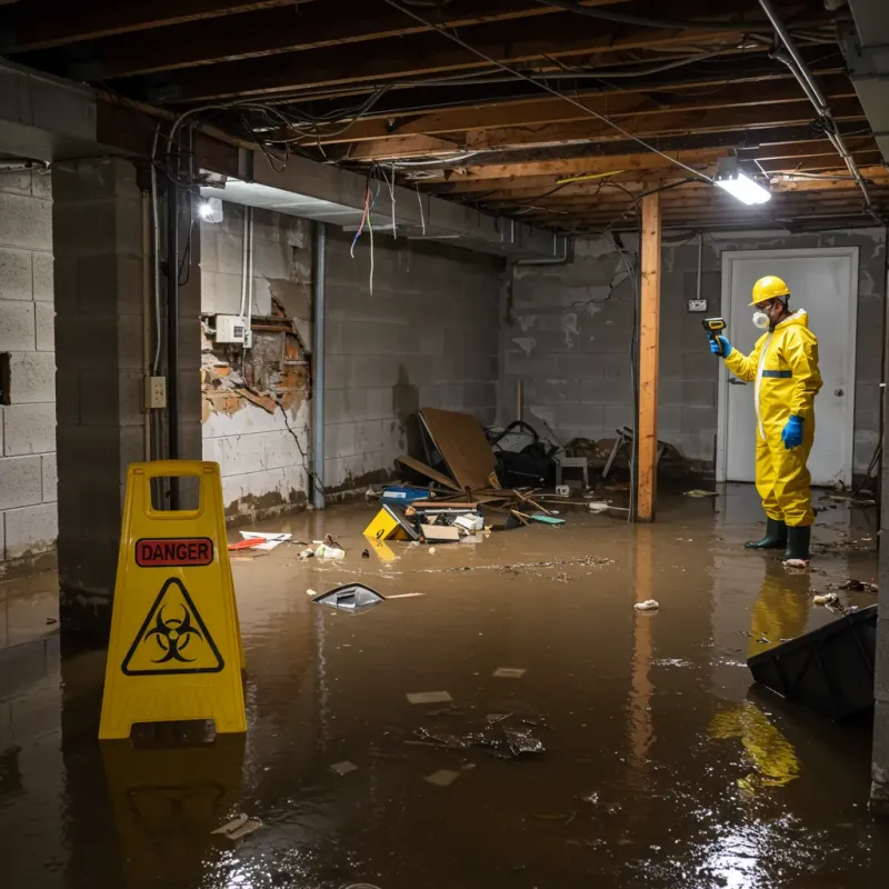 Flooded Basement Electrical Hazard in Marysville, MI Property